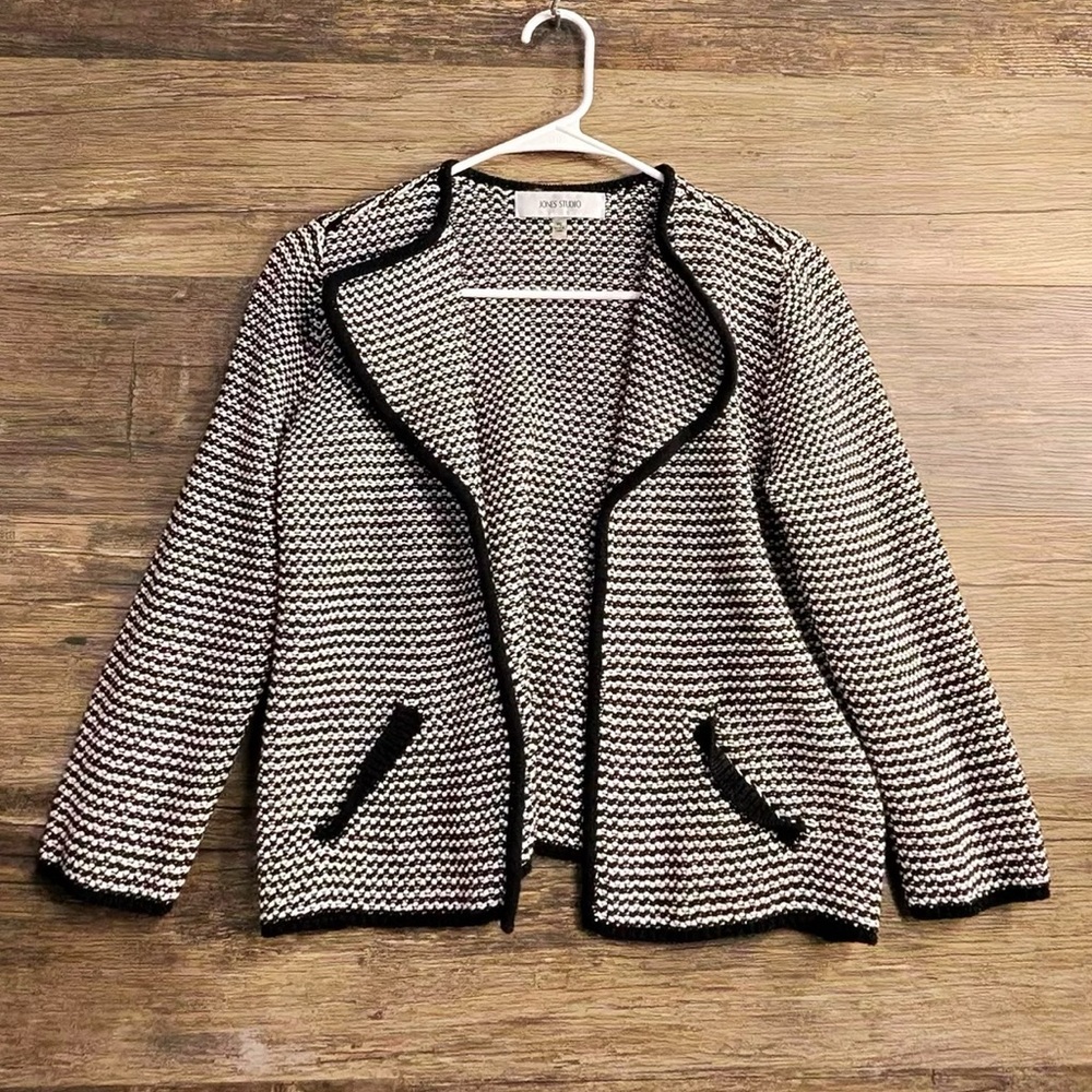 Jones‎ Studio Black and White Textured Blazer